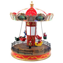 Christmas Carousel Festive Assorted LED Christmas Musical Villages With Sound, 