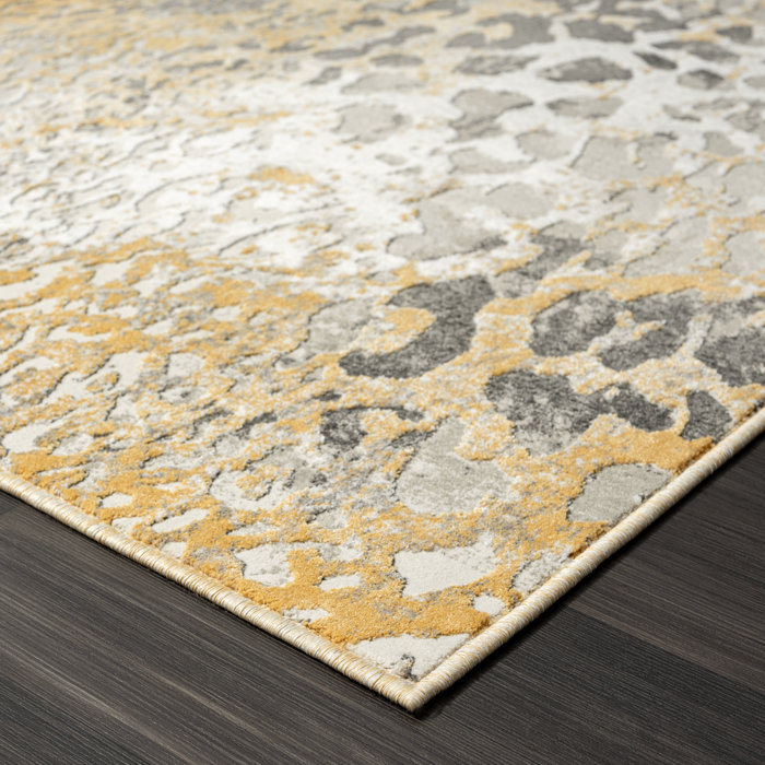 N Natori Performance Gold/Gray Rug | Wayfair