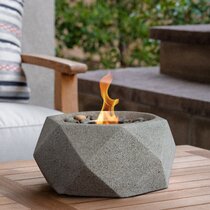 Silver Tabletop Fireplace Bio Ethanol Fuel Fire Bowl for Outdoor Indoor Garden Balcony