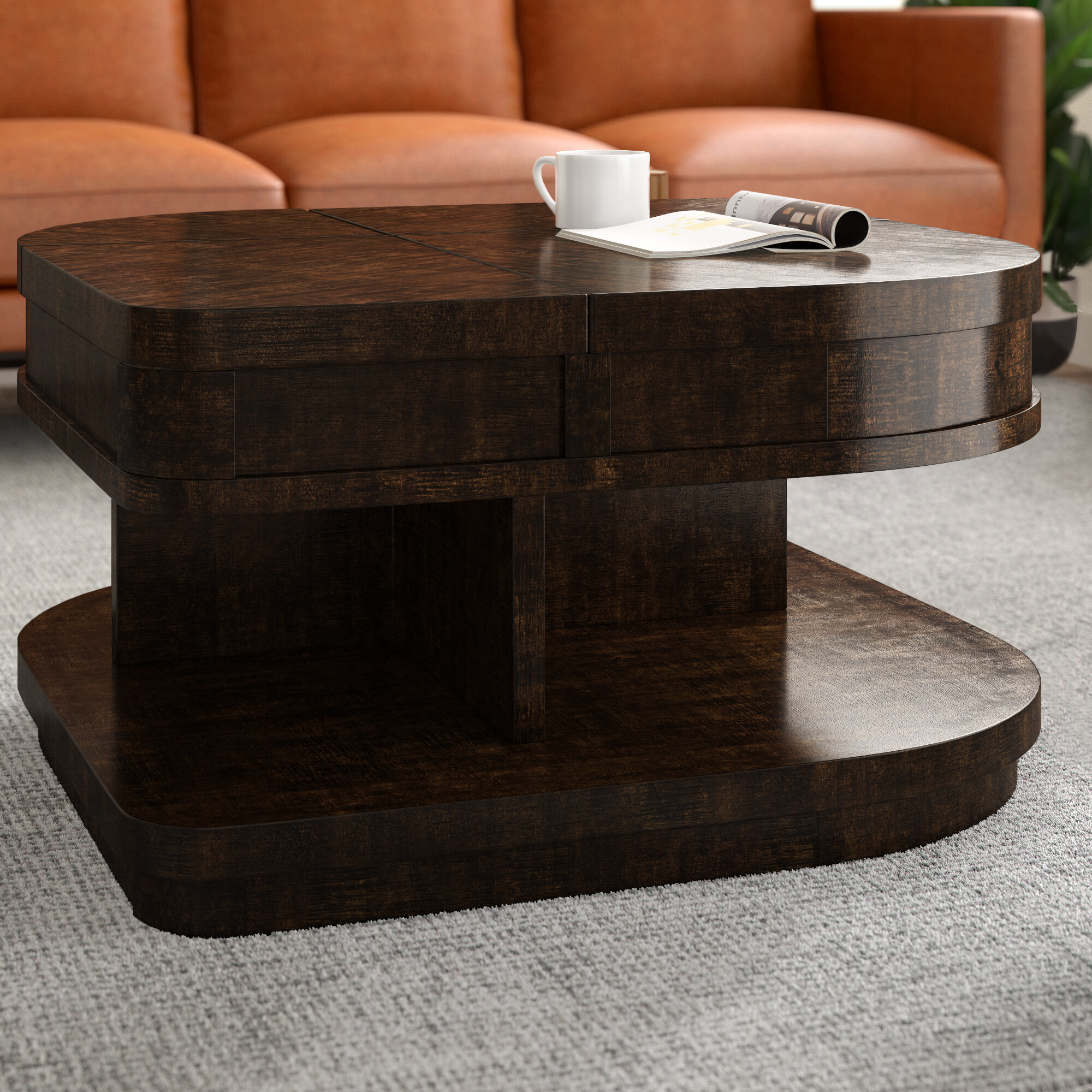 Wedge Coffee Table Lift Top / Anniston Wedge Coffee Table Find The Perfect Style Havertys / Wedge coffee table new coaster evans contemporary pie shaped lift, source: