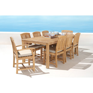 Go to store & view more images Mcclellan 9 Piece Dining Set with Cushions by Rosecliff Heights