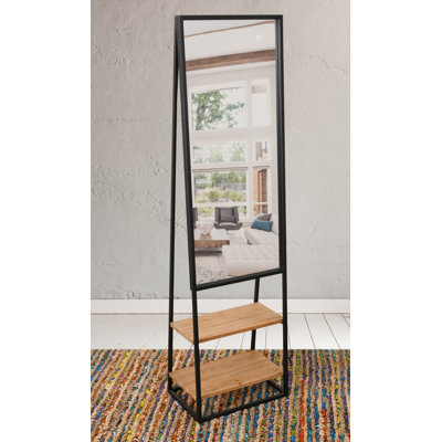 Dressing Valet Mirror Iron Framed With Shelves
