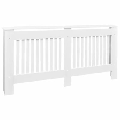 Veronica vidaXL Radiator Cover, Slatted Design Heater Cover Cabinet with Top Storage Shelf, Hide Cluttered Pipes, MDF