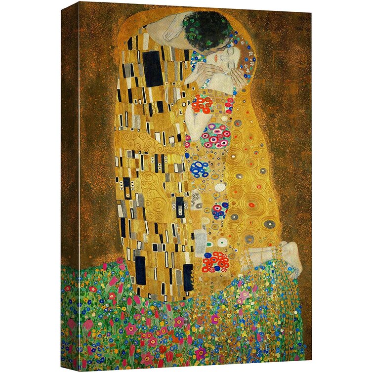Framed Print Oil Painting on Canvas Modern Love Kiss Abstract Wall Art Decor 