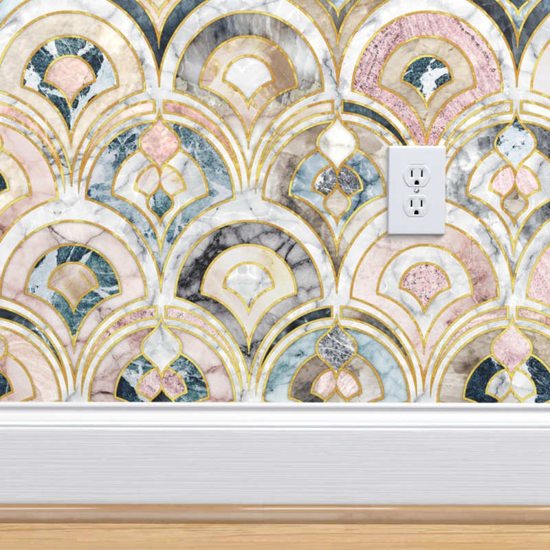 Bungalow Rose Muncy Art Deco Removable Peel And Stick Wallpaper