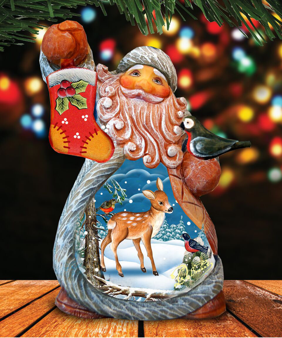 The Holiday Aisle Little Deer Tiny Tale Santa Figurine Derevo Collection Wayfair
