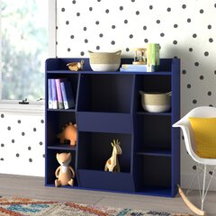 Brown Bear Design Childs Bookshelves for Bedroom or Play Room Childrens Bookshelf with Wheels and 3 Book Storage Shelves Navaris Kids Bookcase 