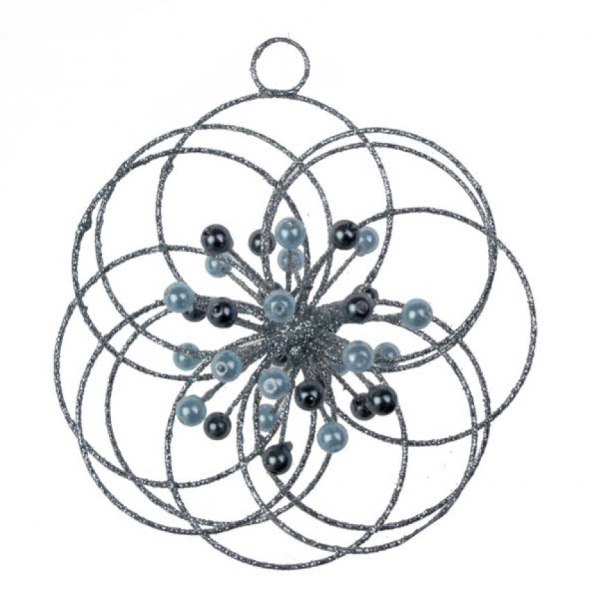 Die Saisontruhe Geformtes Ornament 3D-Glitter und Blume
