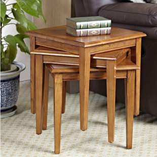 Coomer 18'' Tall Solid Wood Nesting Tables (Set of 3) by Millwood Pines