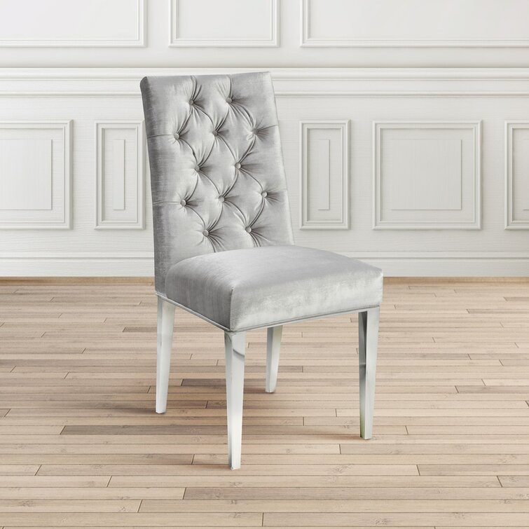 wayfair grey velvet dining chairs