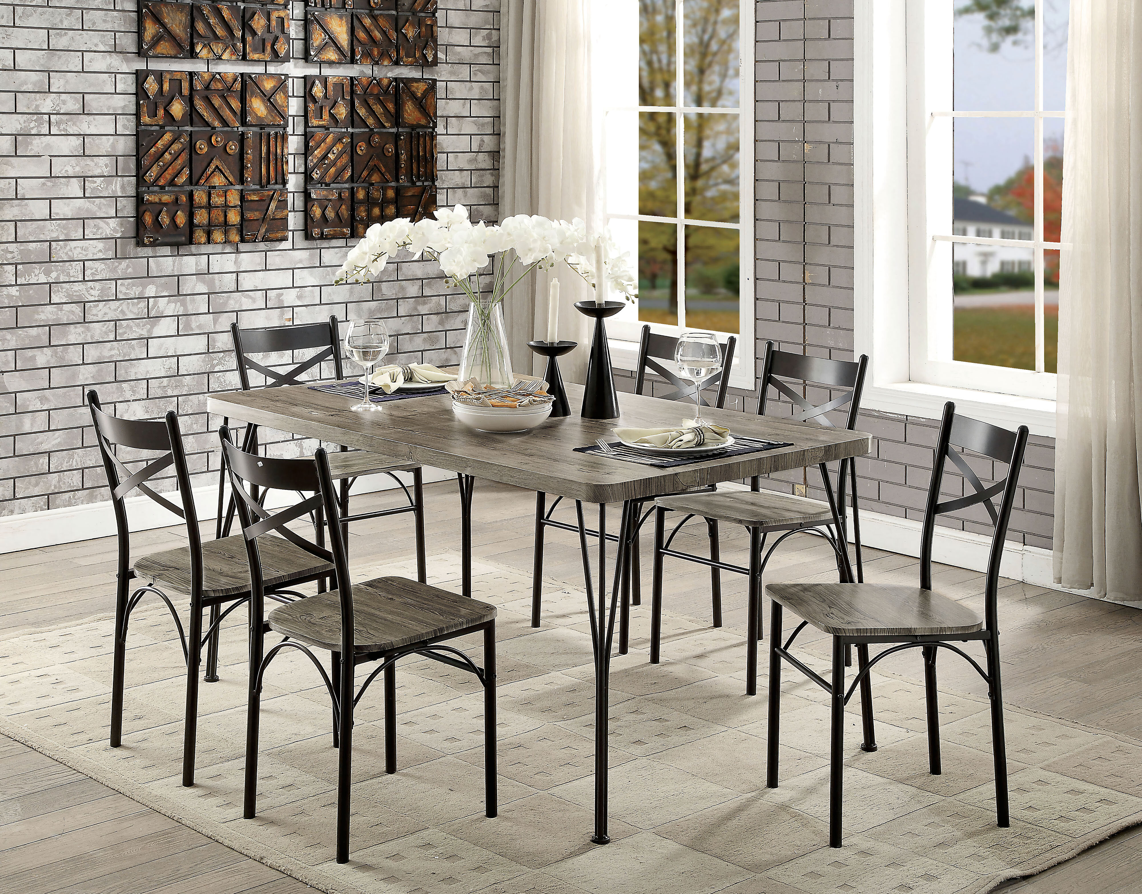 industrial dining set for 6