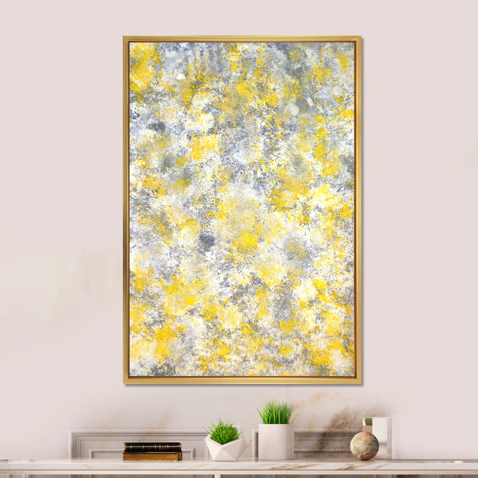 Wrought Studio Gray And Yeollow Abstract Merging XV Gray And Yeollow