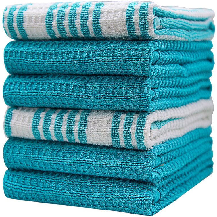24-Pack:100% Cotton Absorbent Kitchen Washcloth Towel Set Oversized Dish Cloths