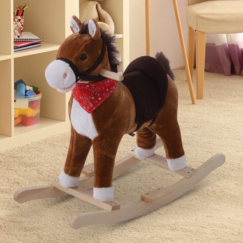 qaba plush rocking horse