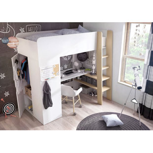 Children S High Sleeper Beds You Ll Love Wayfair Co Uk Garett Cabin Single High Sleeper Bed With Wardrobe And Computer Desk