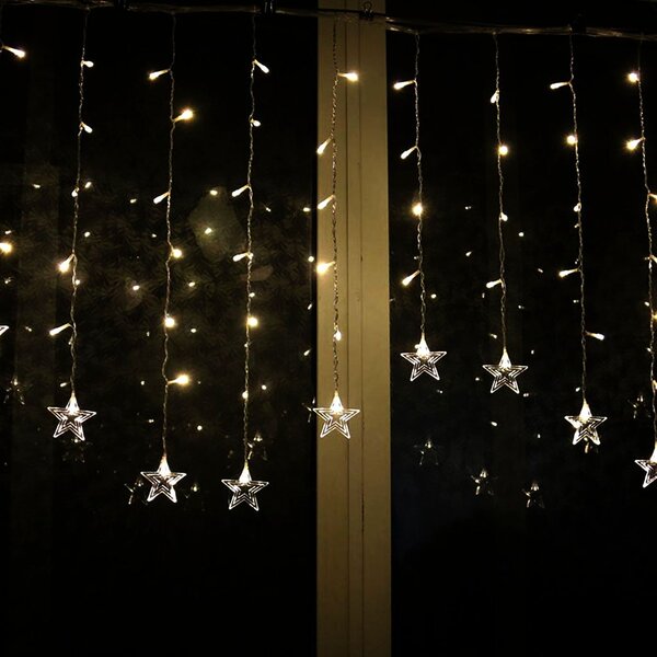 300 LED Multi-Coloured Star Caps Christmas Tree Lights Indoor & Outdoor 