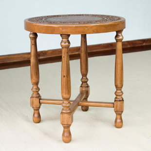Go to store & view more images Colonial Light Mohena Wood and Leather End Table by Novica