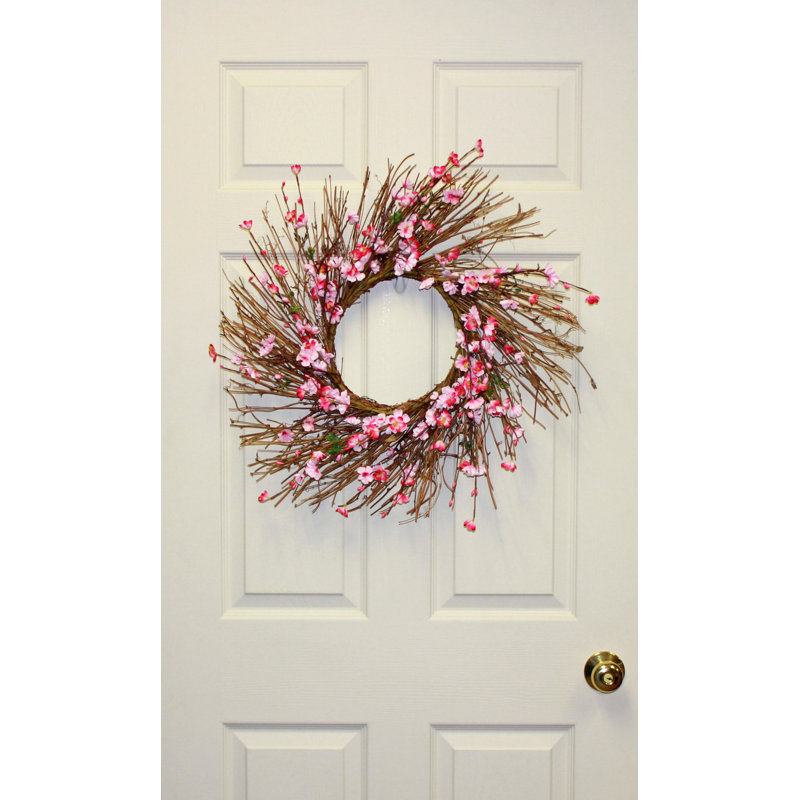 Ophelia Co Cherry Blossom Decor 22 Wreath Reviews Wayfair