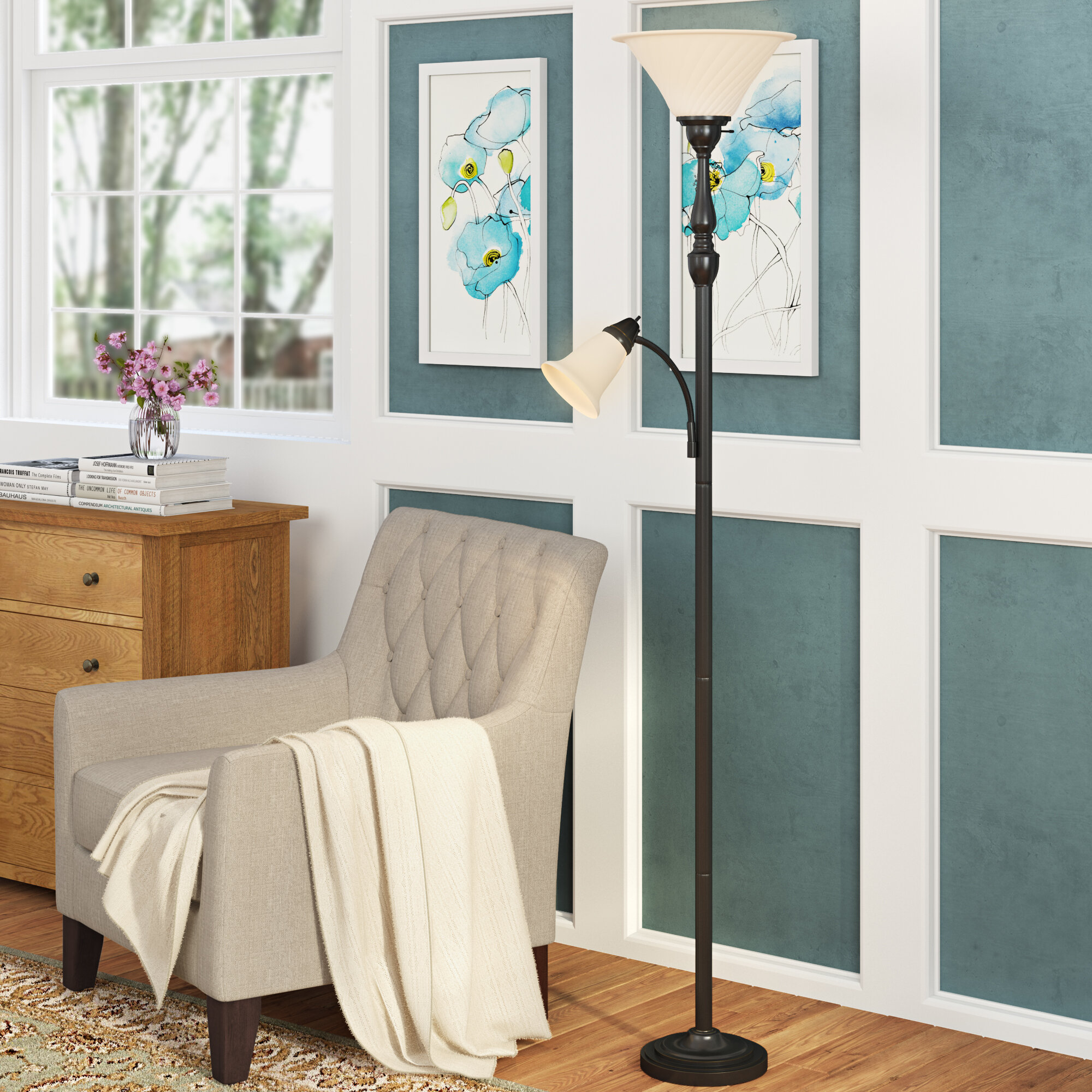 iron torchiere floor lamp