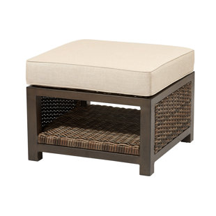 Go to store & view more images Bedard Outdoor Teak Ottoman with Sunbrella Cushion by Darby Home Co