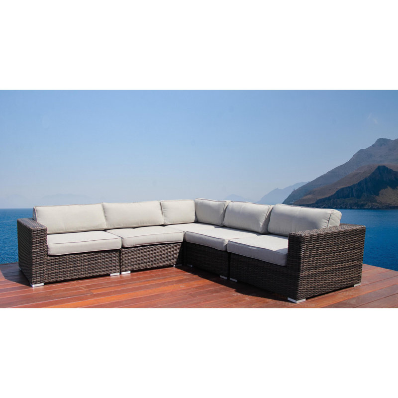 Laude Run Nolen Patio Sectional With Cushions Reviews Wayfair