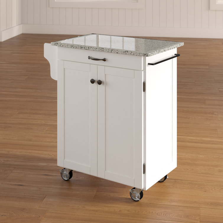 August Grove Savorey Kitchen Cart With Granite Top Reviews Wayfair Ca