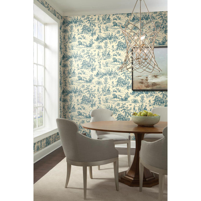 Ashford Toiles Seasons Toile 27 X 27 Scenic Roll Wallpaper