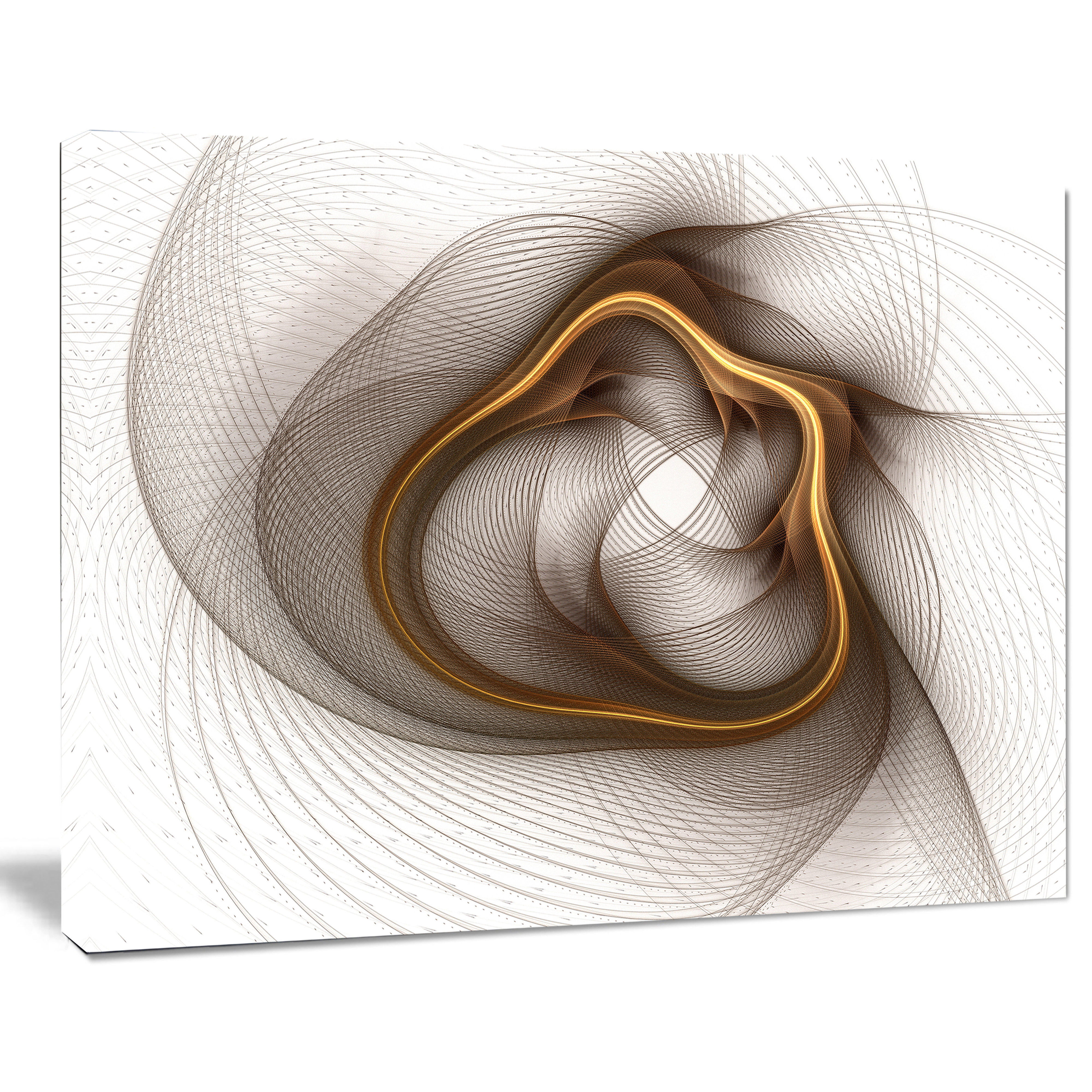 Designart Brown Abstract Fractal Flower Graphic Art On Wrapped Canvas Wayfair