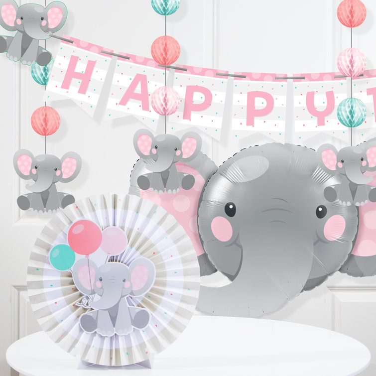 Creative Converting 6 Piece Enchanting Elephant Girl S Party Decoration Kit Wayfair