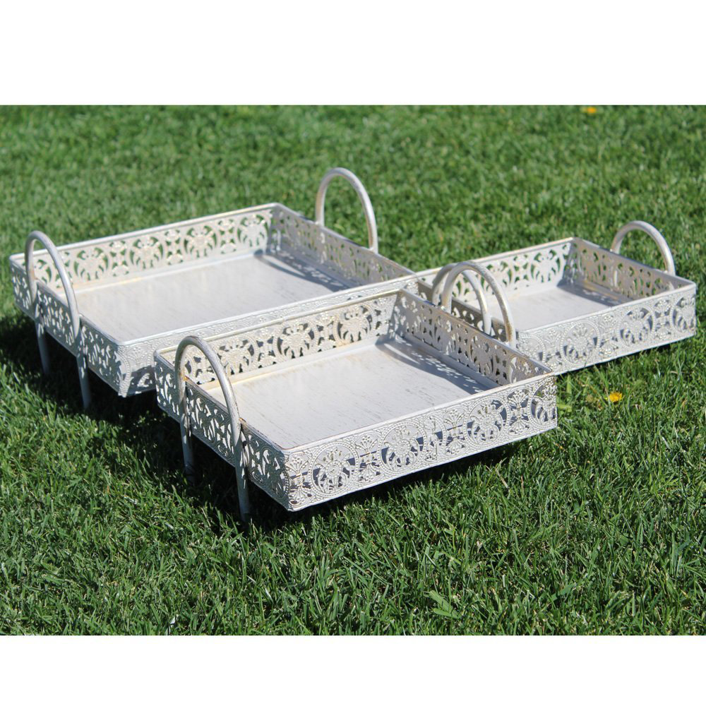 white rustic tray