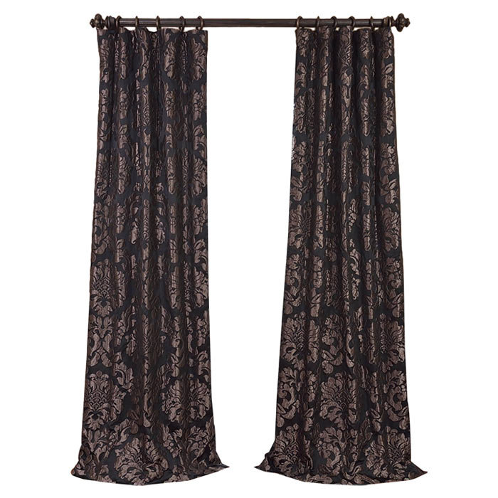 Half Price Drapes Astoria Damask Room Darkening Rod Pocket Single