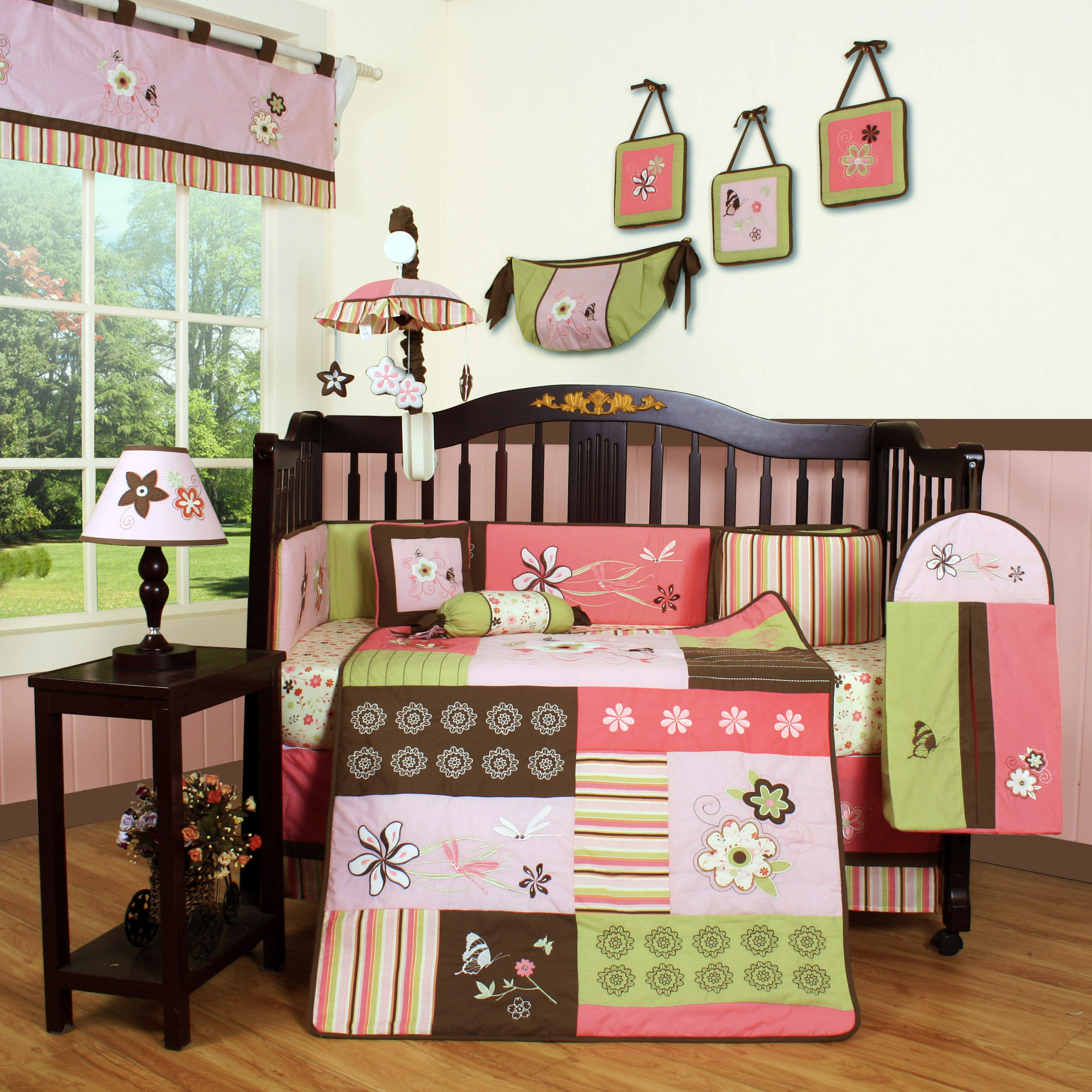 geenny baby girl deer family 13 piece nursery crib bedding set