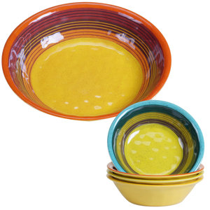 Sedona Heavy Weight Melamine 5 Piece Salad Serving Bowl Set