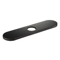 Wovier Oil Rubbed Bronze 3-to-1 Rectangle Shaped Polished,Suitable for 4 Inch Sink Hole Cover Deck Faucets Plate Escutcheon,Black Total Length 6.25 inch 