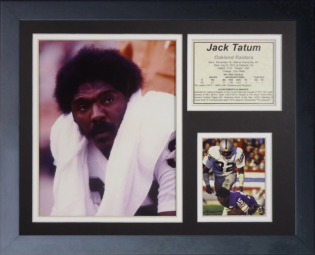 Jack Tatum Framed Memorabilia