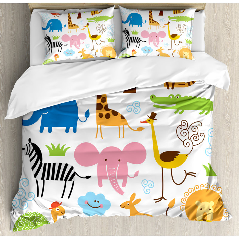 East Urban Home Animal Cute Set Of Giraffe Elephant Zebra Turtle Animal Cute Set Of Giraffe Elephant