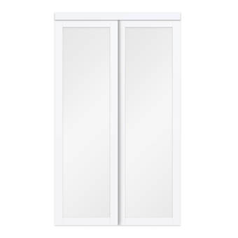 Erias Home Designs Baldarassario Glass Sliding Closet Doors With