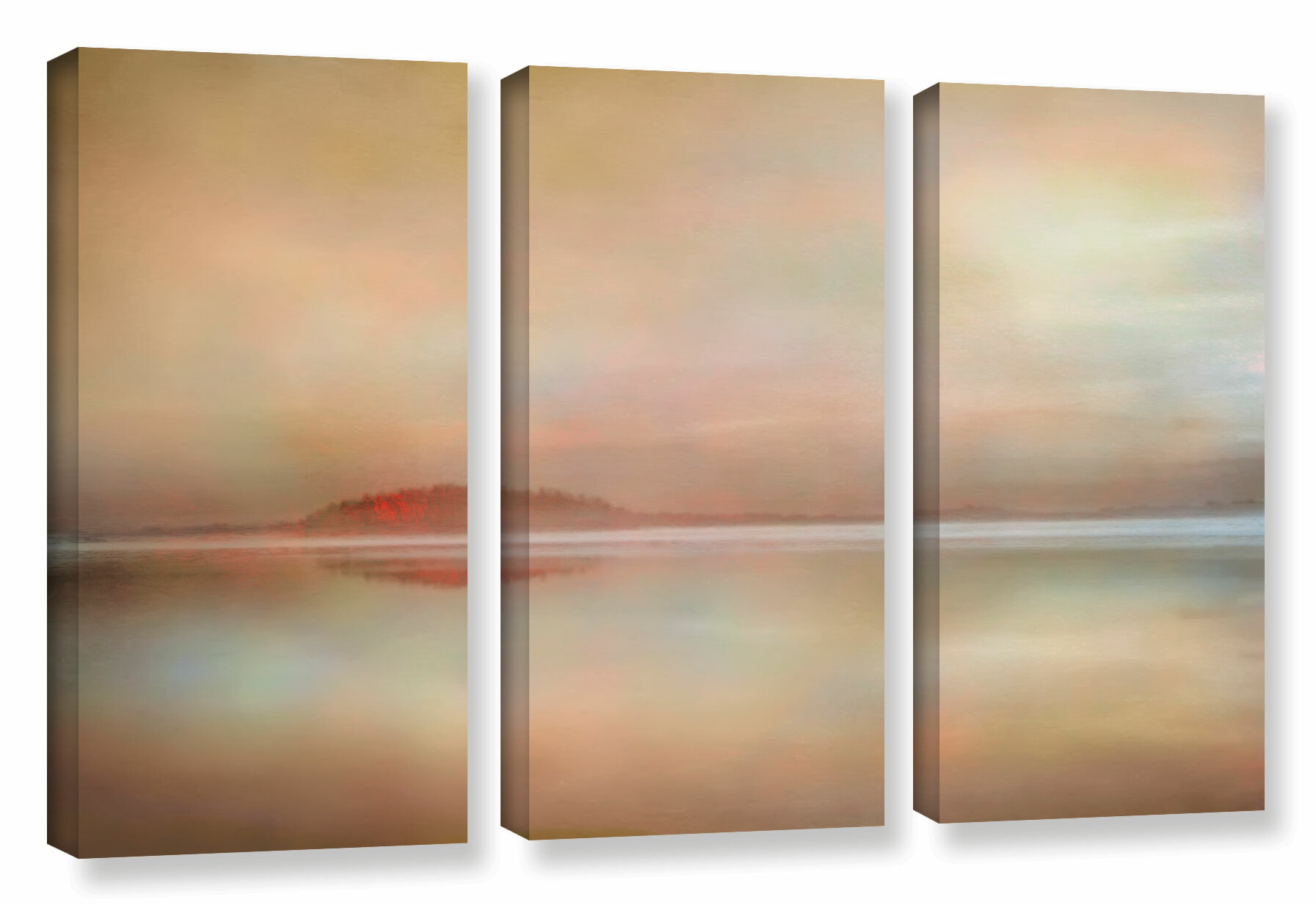 36 by 54 ArtWall Linda Parkers Kyotos Golden Pavilion 3 Piece Gallery-Wrapped Canvas Artwork 