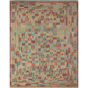 One-of-a-Kind Vallejo Kilim Mashardin Hand-Woven Wool Red Area Rug