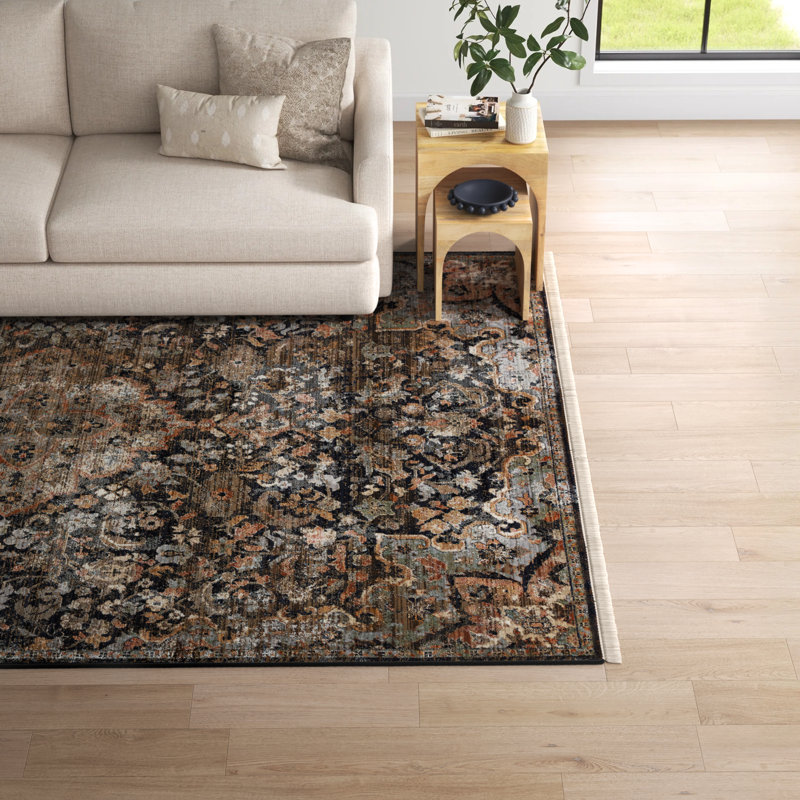 Miko Soft Power-Loomed Oriental Area Rug with Distressed Medallion Rug Size: Rectangle 8' x 10'6"