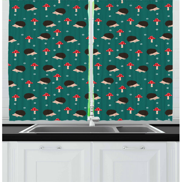 East Urban Home Hedgehog Kitchen Curtain Wayfair