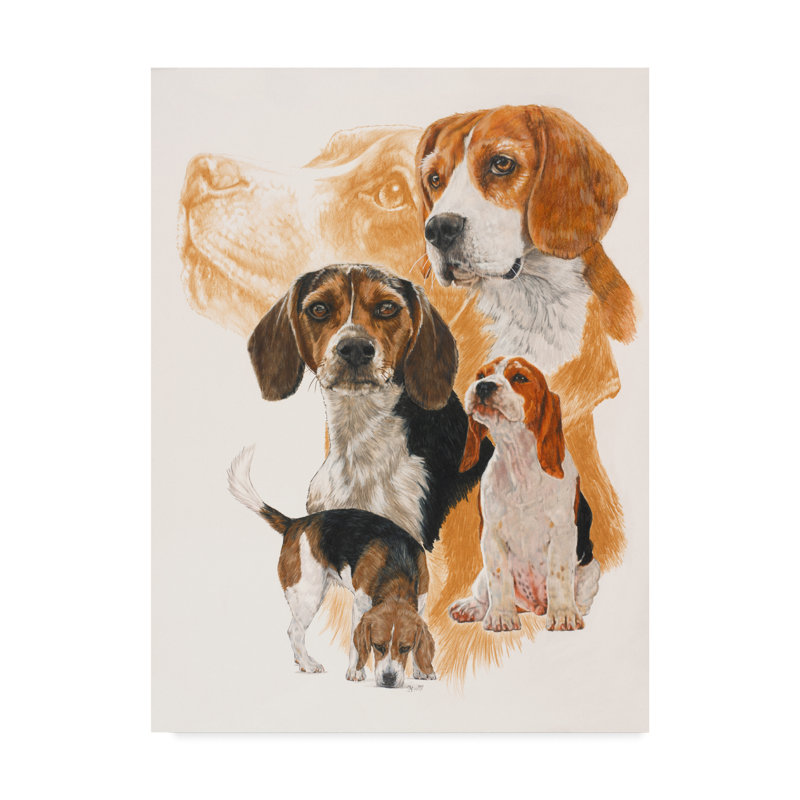 Trademark Art Beagle And Ghost Oil Painting Print On Wrapped