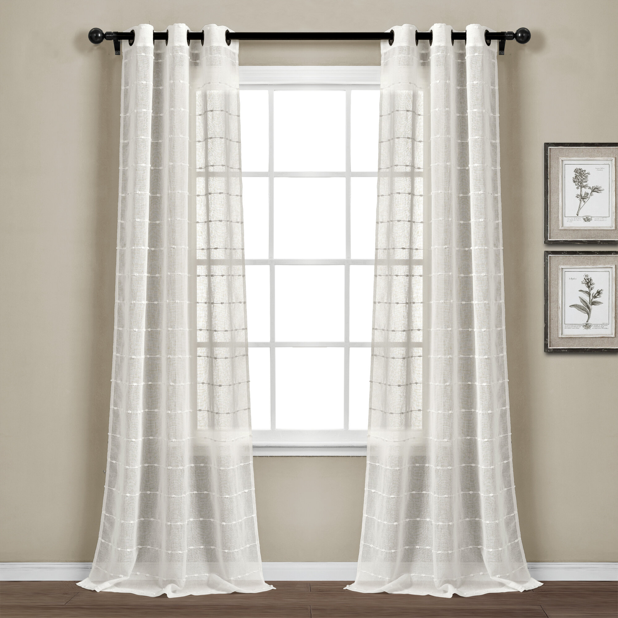 Rosalind Wheeler Enid Textured Sheer Curtain Panels Reviews Wayfair