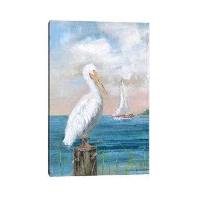 Pelican View I by Sally Swatland - Painting Print Highland Dunes Format: Wrapped Canvas, Matte Color: No Matte, Size: 26