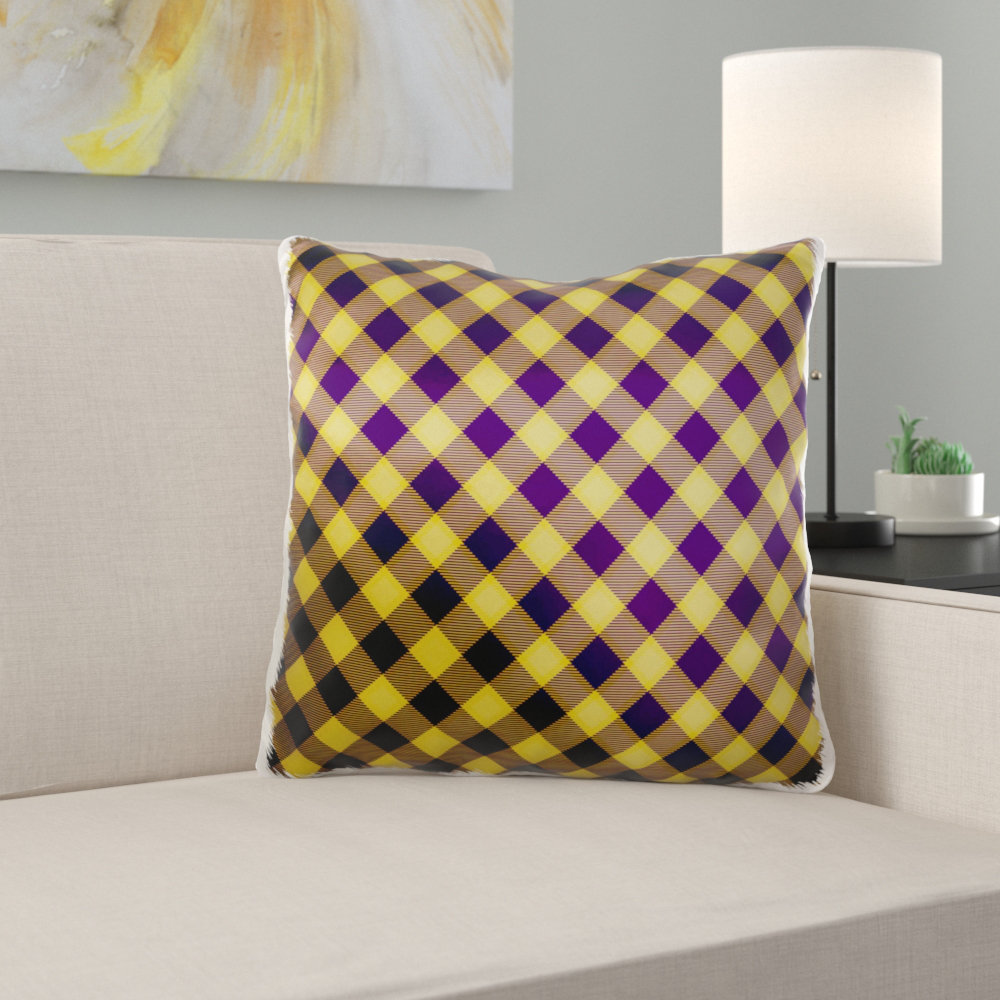 East Urban Home Tingley Lsu Tartan Pillow Cover Wayfair