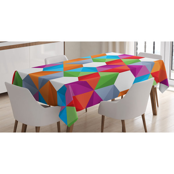 East Urban Home Ambesonne Geometric Tablecloth Colorful Retro