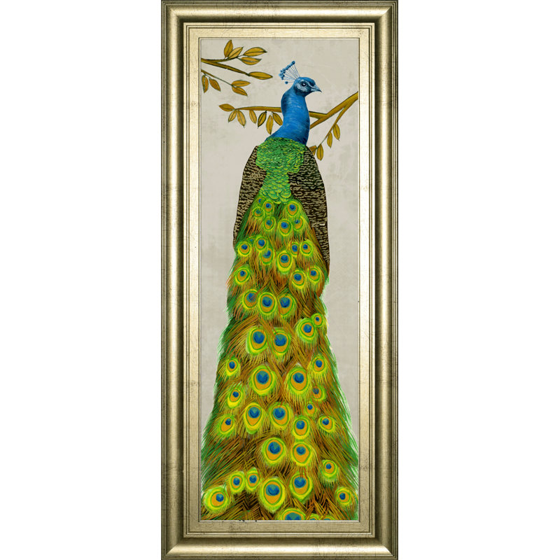 World Menagerie Vintage Peacock I Framed Acrylic Painting Print