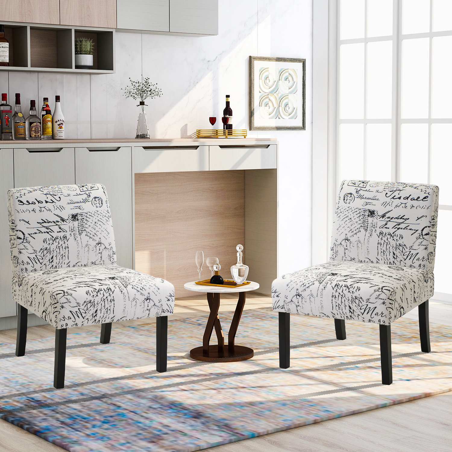 One Allium Way Upholstered Armless Accent Chair