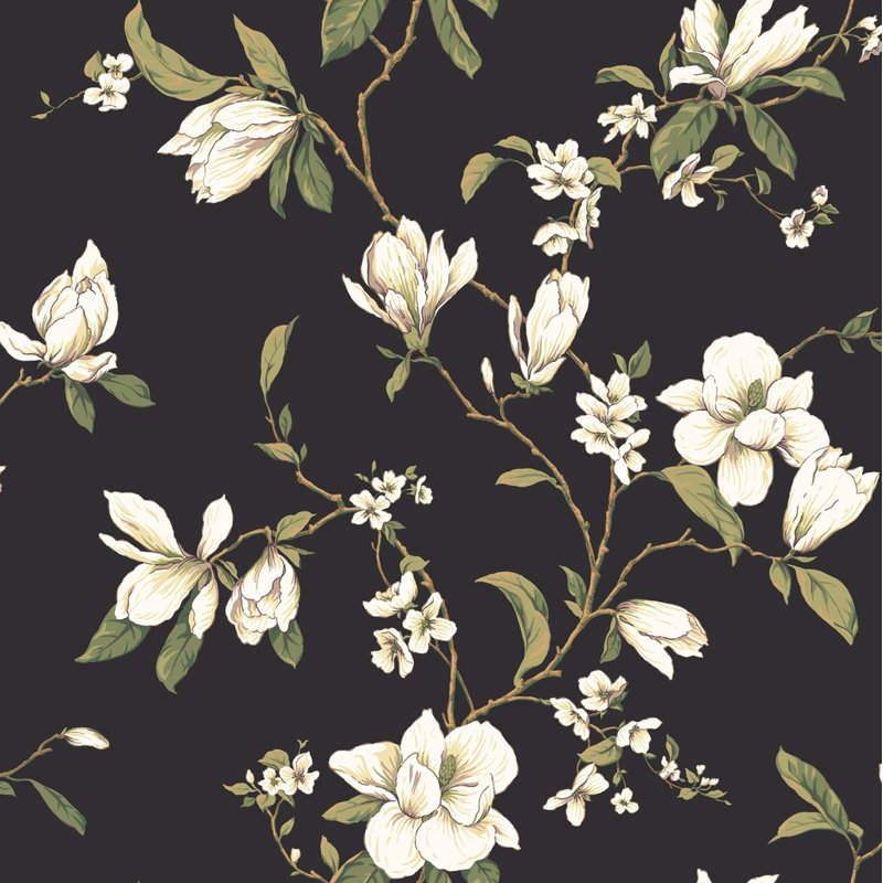 Flood 33' L x 20.5" W Magnolia Branch Wallpaper Roll