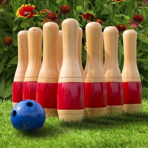 13 Piece Wooden Lawn Bowling Set